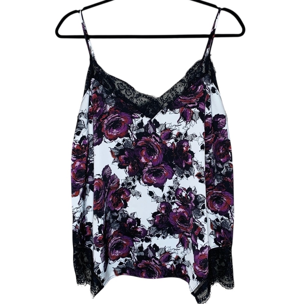 Halogen Satin Dark Floral Roses Eyelash Lace Cami M Whimsigoth Romantic Vamp